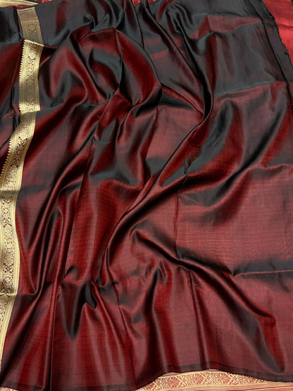 Banarasi Vintage Pure Satin Silk Saree