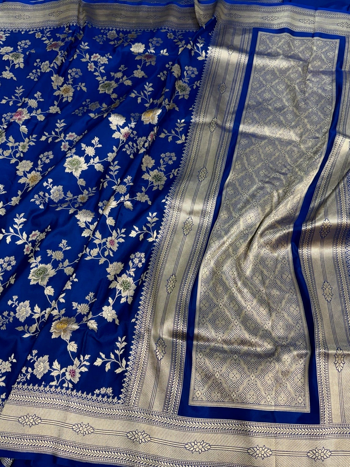 Royal Blue Banarasi Minakari Pure Katan Silk Saree