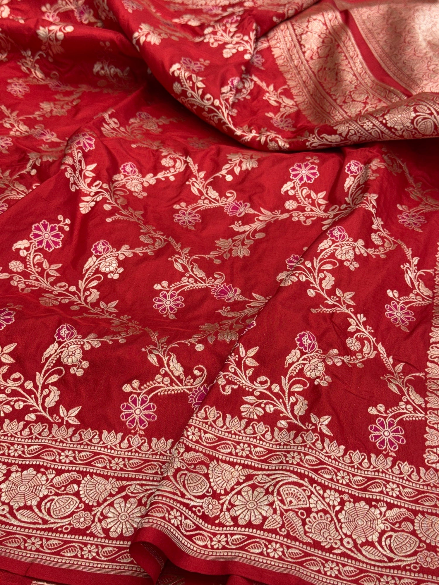 Banarasi Minakari Pure Katan Silk Saree | Pure Silk | Minakari Work | Cutwork Technique | Banarasi Katan Silk Saree