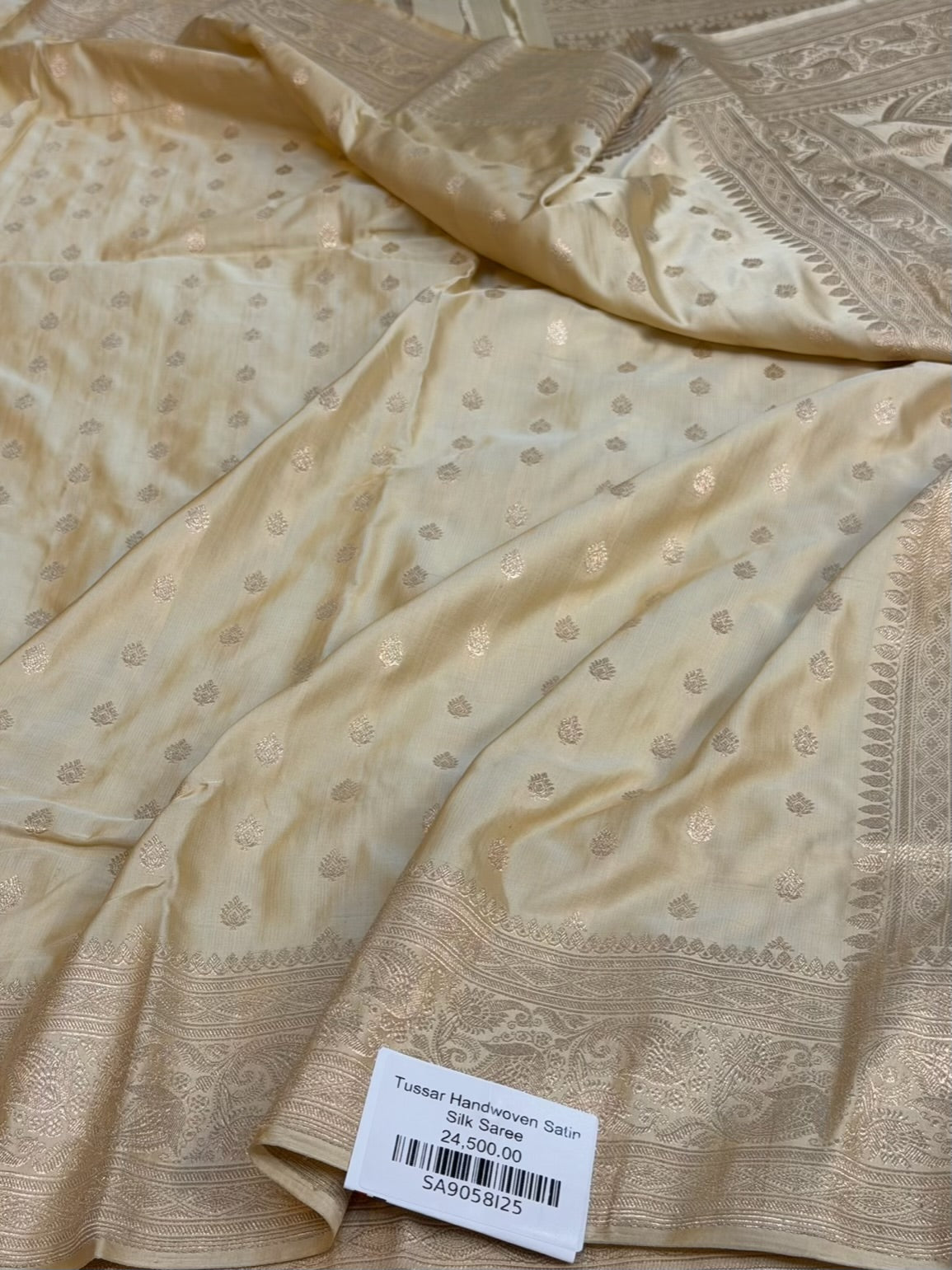 Tussar Handwoven Pure Banarasi Satin Silk Saree