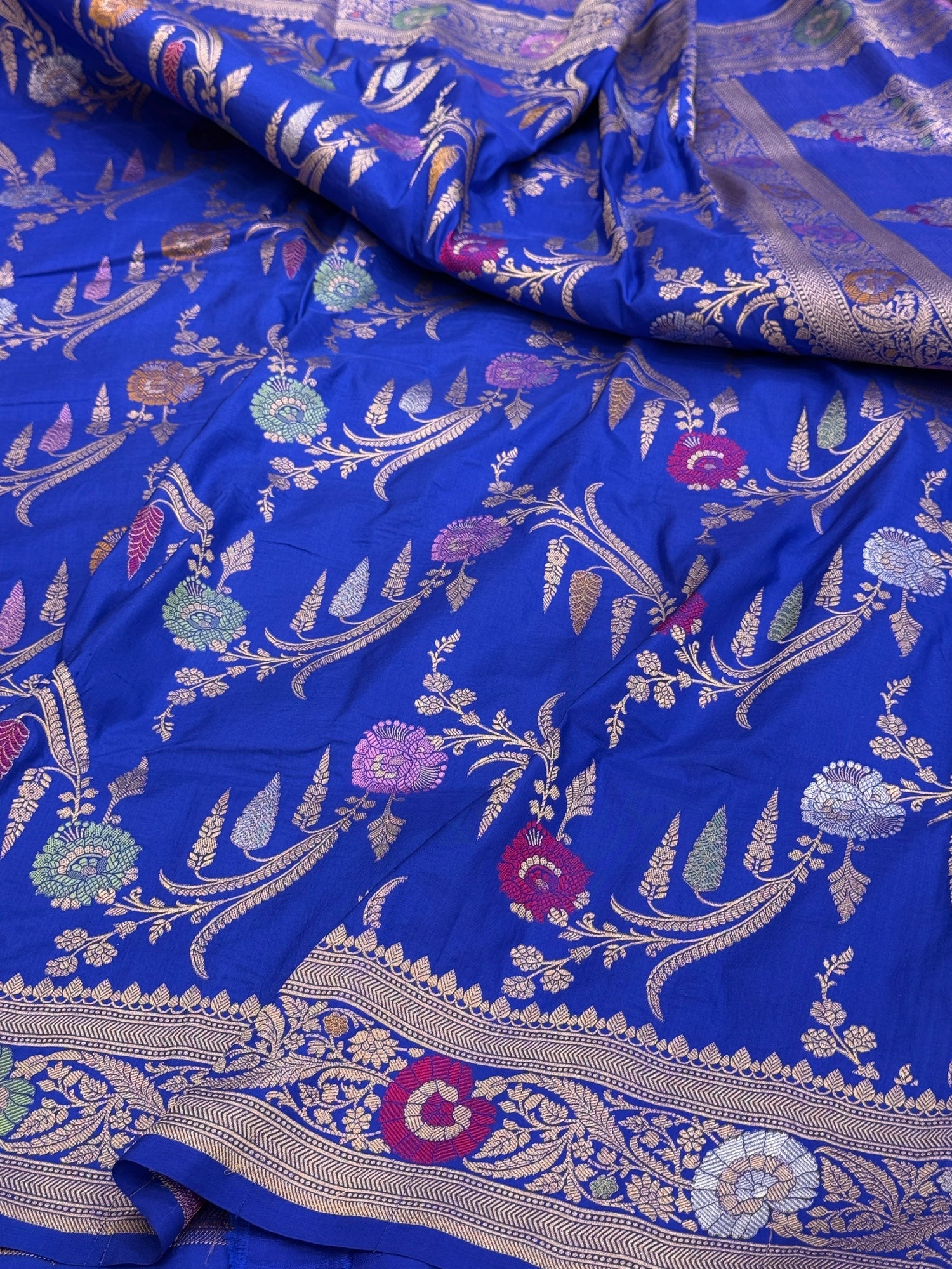 Royal Blue Banarasi Minakari Pure Silk Saree