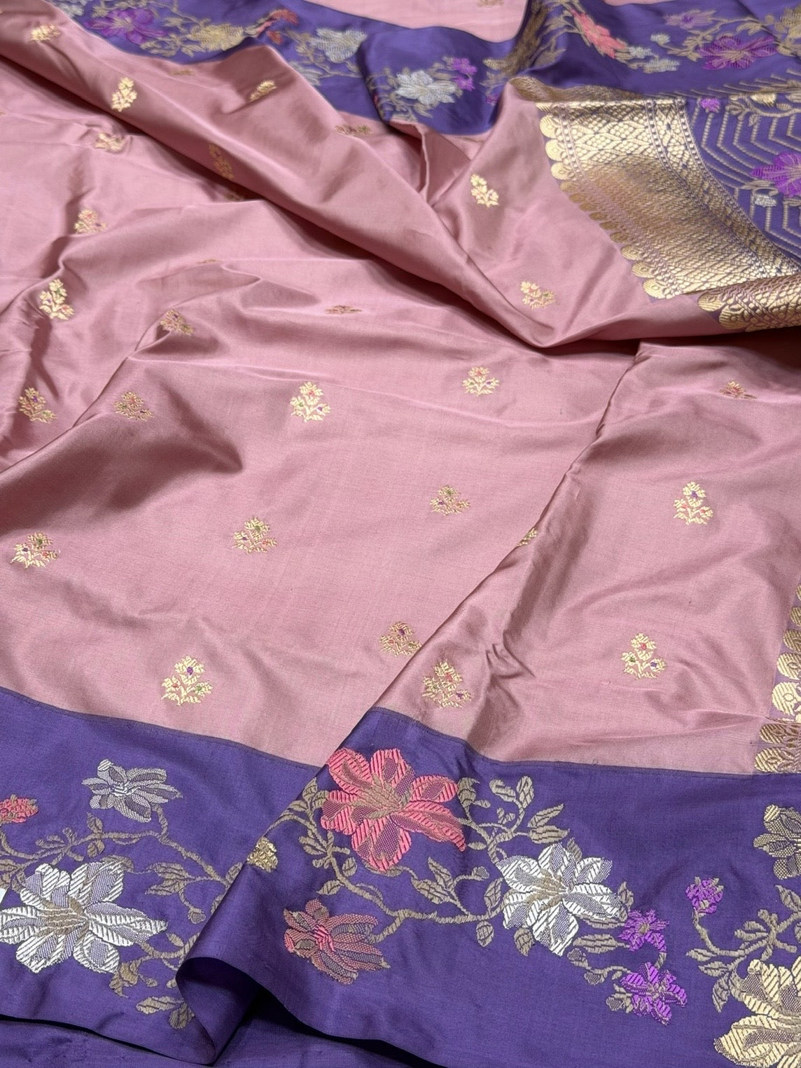Gajiri Pink Handwoven Pure Banarasi Silk Saree