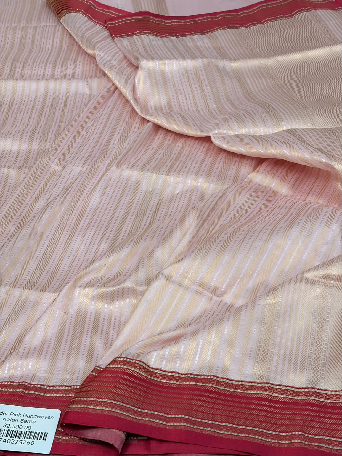 Baby Pink Handwoven Pure Banarasi Katan Silk Saree