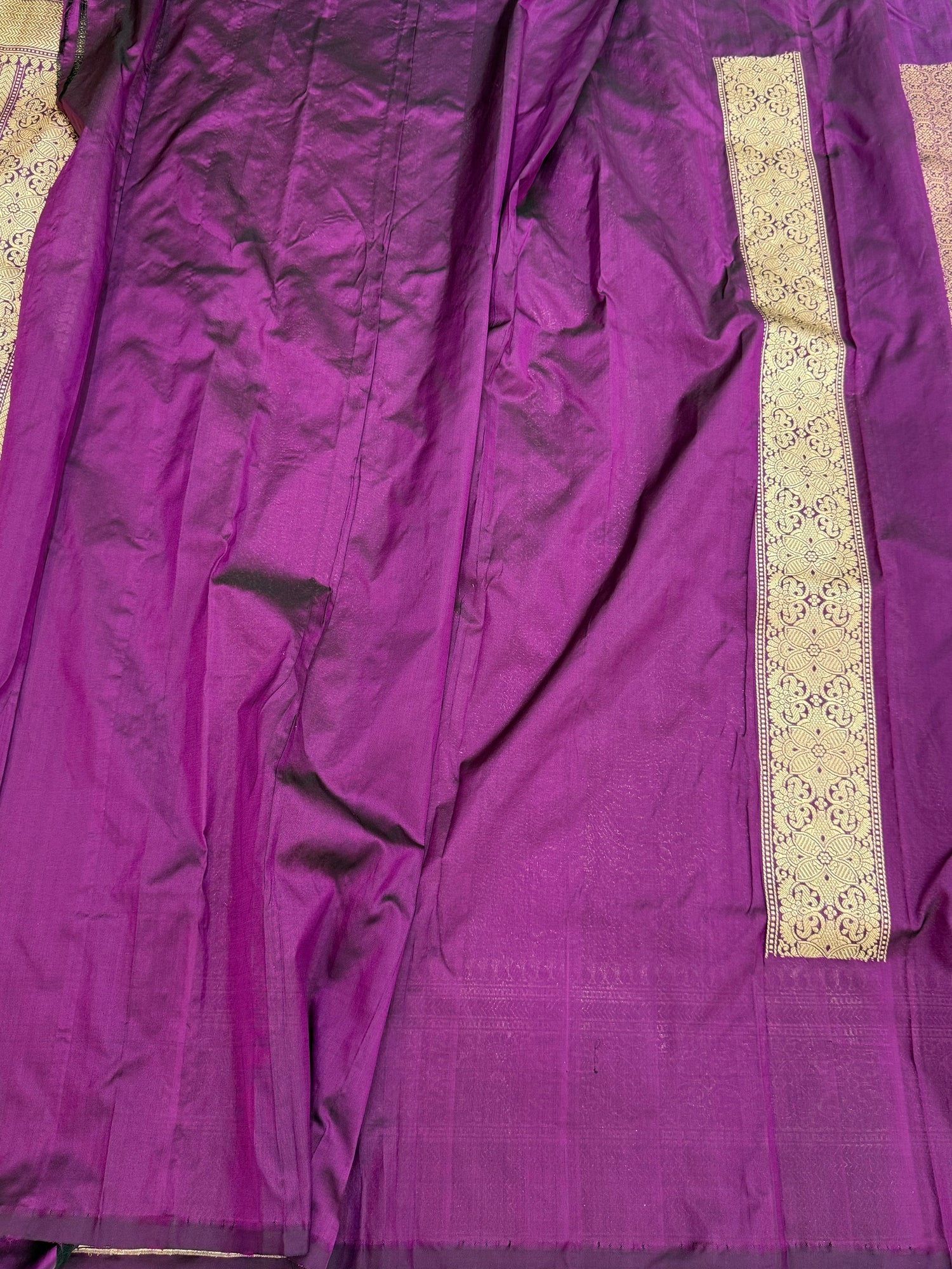 Magenta Pure Banarasi Silk Brocade Saree in Katan Mulberry Silk – Classic Banaras Weave