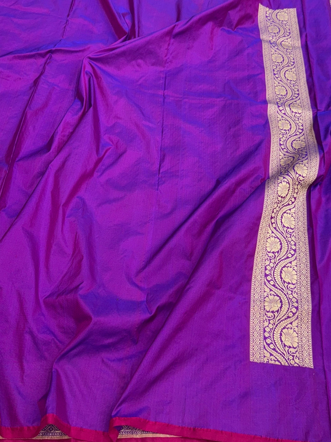 Purple Handwoven Pure Banarasi Silk Saree