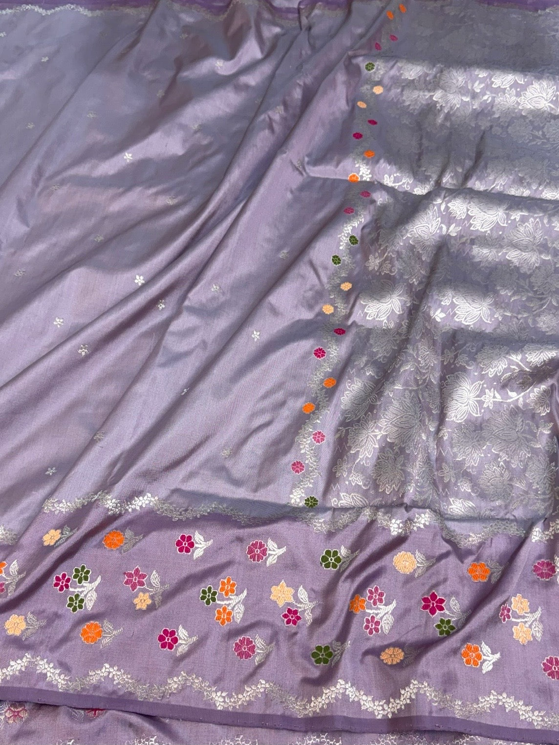 Dusty Lavender Banarasi Pure Ektara Silk Saree