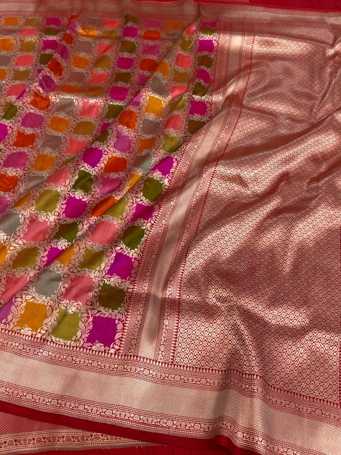 Red Rangkaat Banarasi Pure Katan Silk Saree