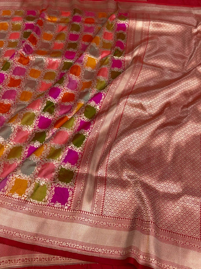 Red Rangkaat Banarasi Pure Katan Silk Saree