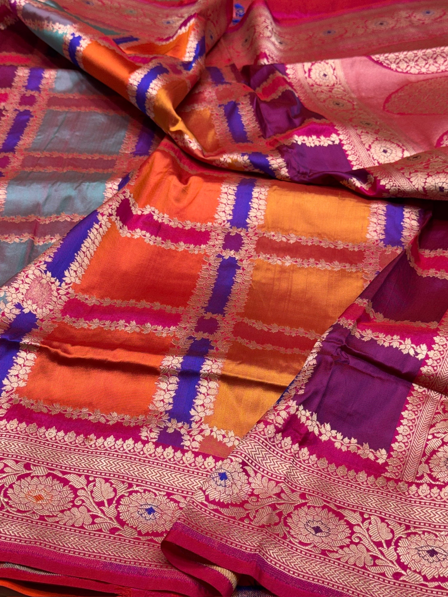 Multicolour Banarasi Pure Silk Saree