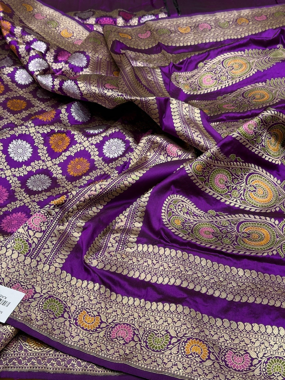 Purple Handwoven Pure Banarasi Silk Saree