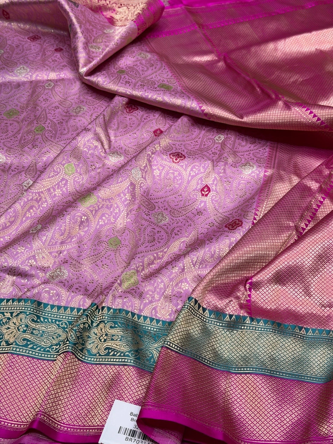 Baby Pink Handwoven Banarasi Pure Silk Brocade Saree