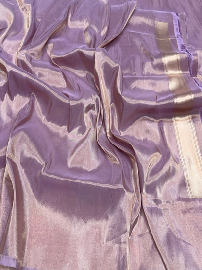 Lavender Handwoven Pure Banarasi Tissue Silk Saree