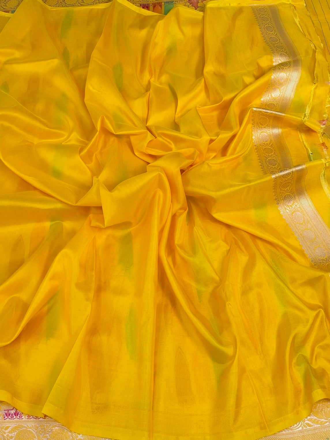 Yellow Rangkaat Banarasi Pure Katan Silk Saree
