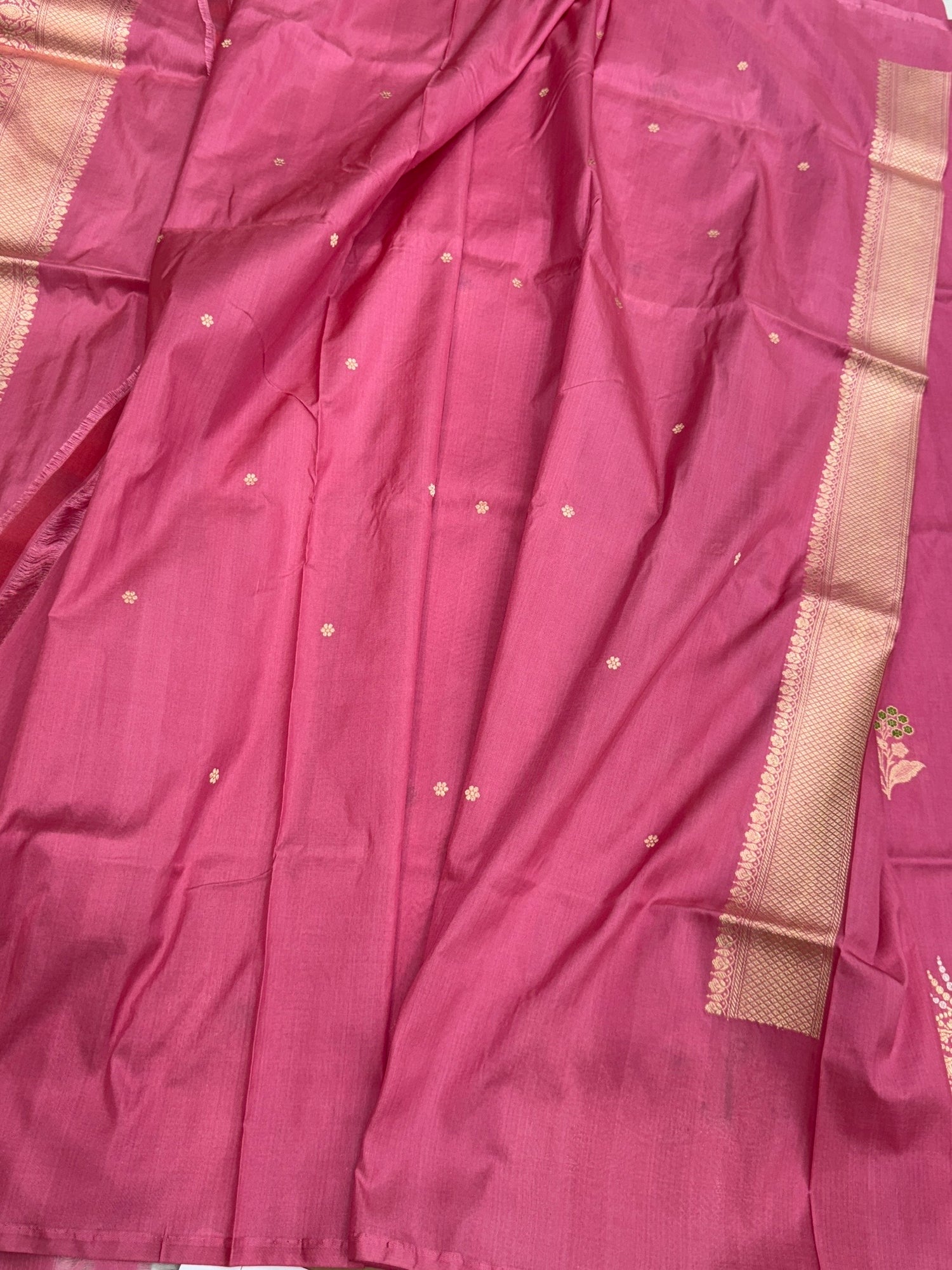 Gajiri Pink Handwoven Pure Banarasi Silk Saree