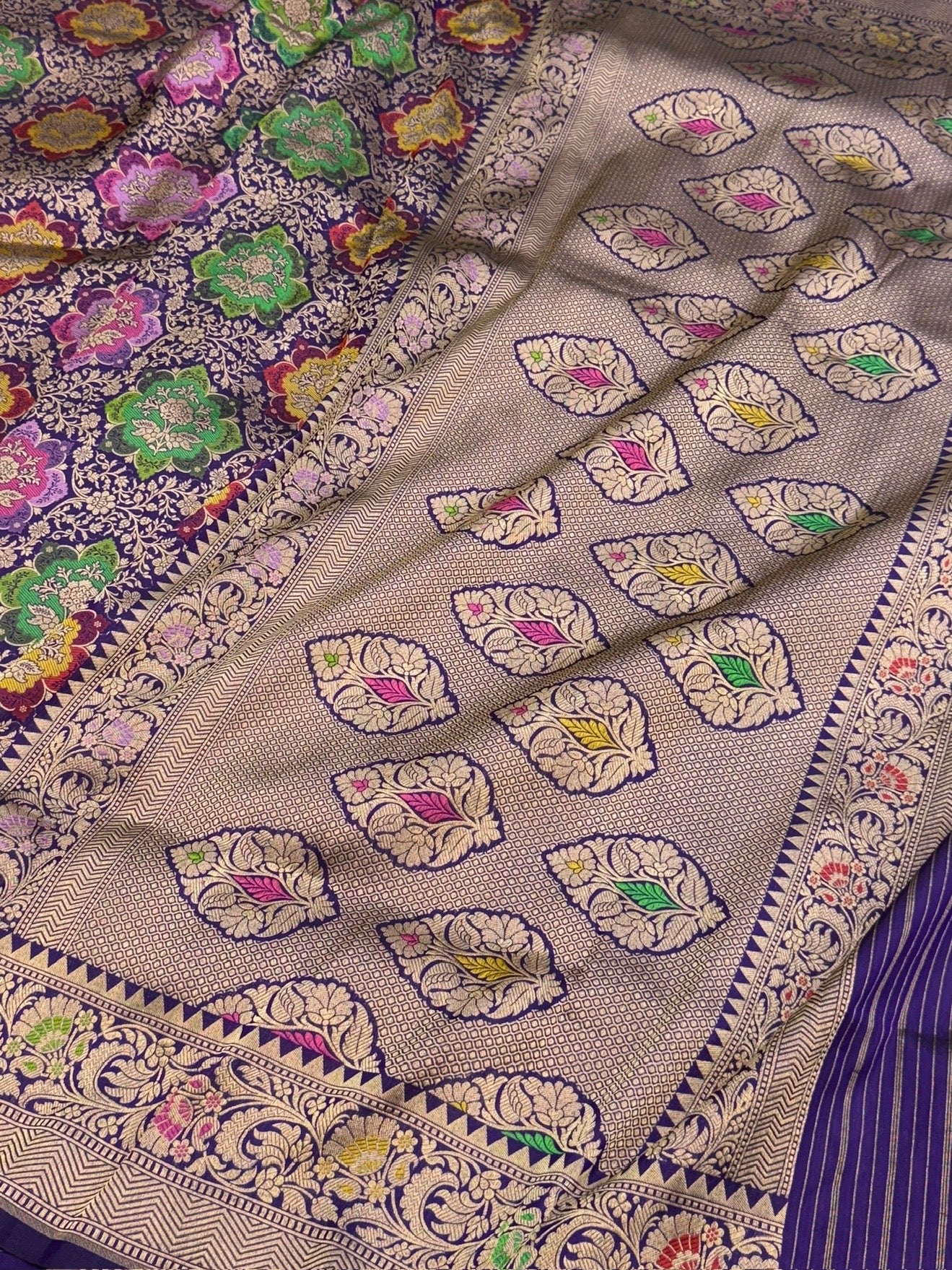 Banarasi Tilfi Minakari Pure Katan Silk Saree | Pure Silk | Minakari Work | Cutwork Technique | Banarasi Katan Silk Saree