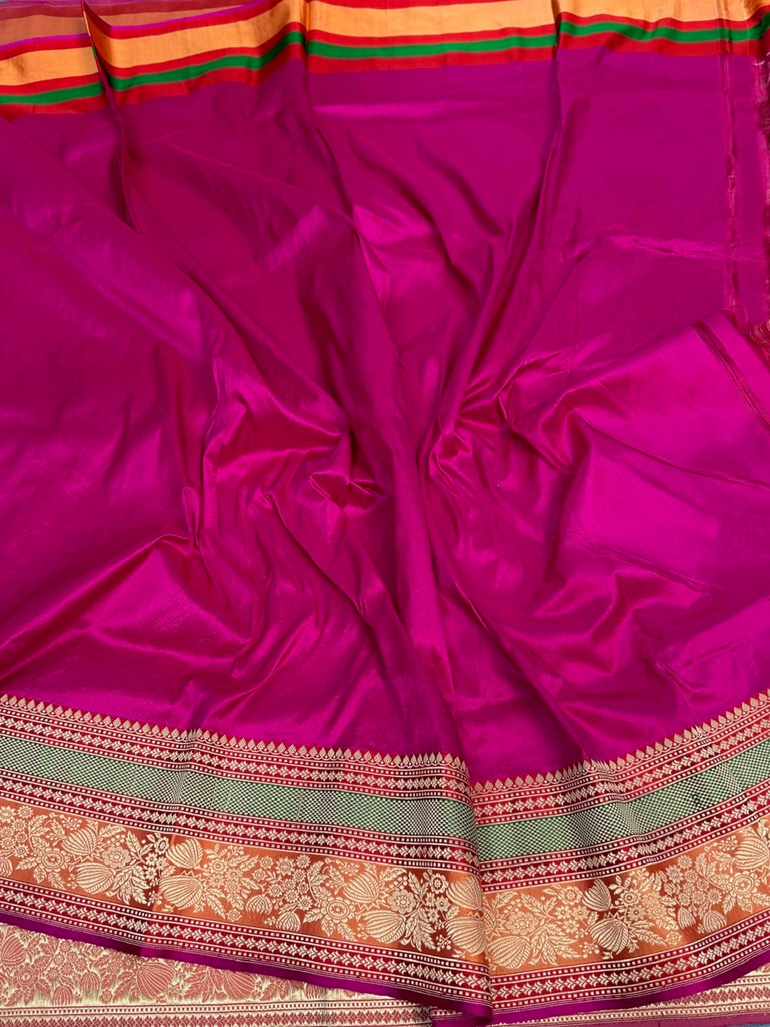 Peach Handwoven Pure Banarasi Silk Saree