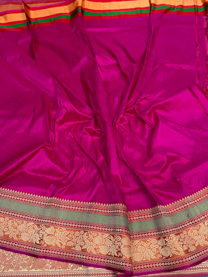 Peach Handwoven Pure Banarasi Silk Saree