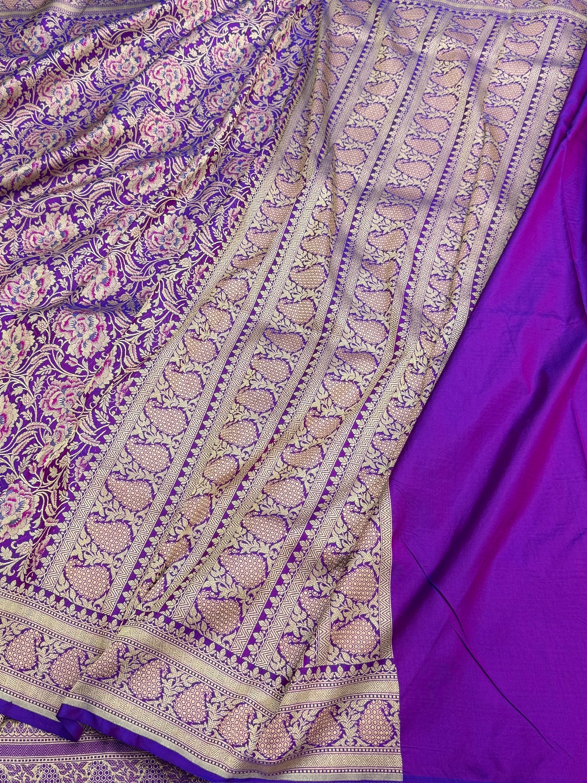Banarasi Minakari Pure Silk Brocade Saree – Katan Silk with Intricate Minakari & Rich Brocade Weave