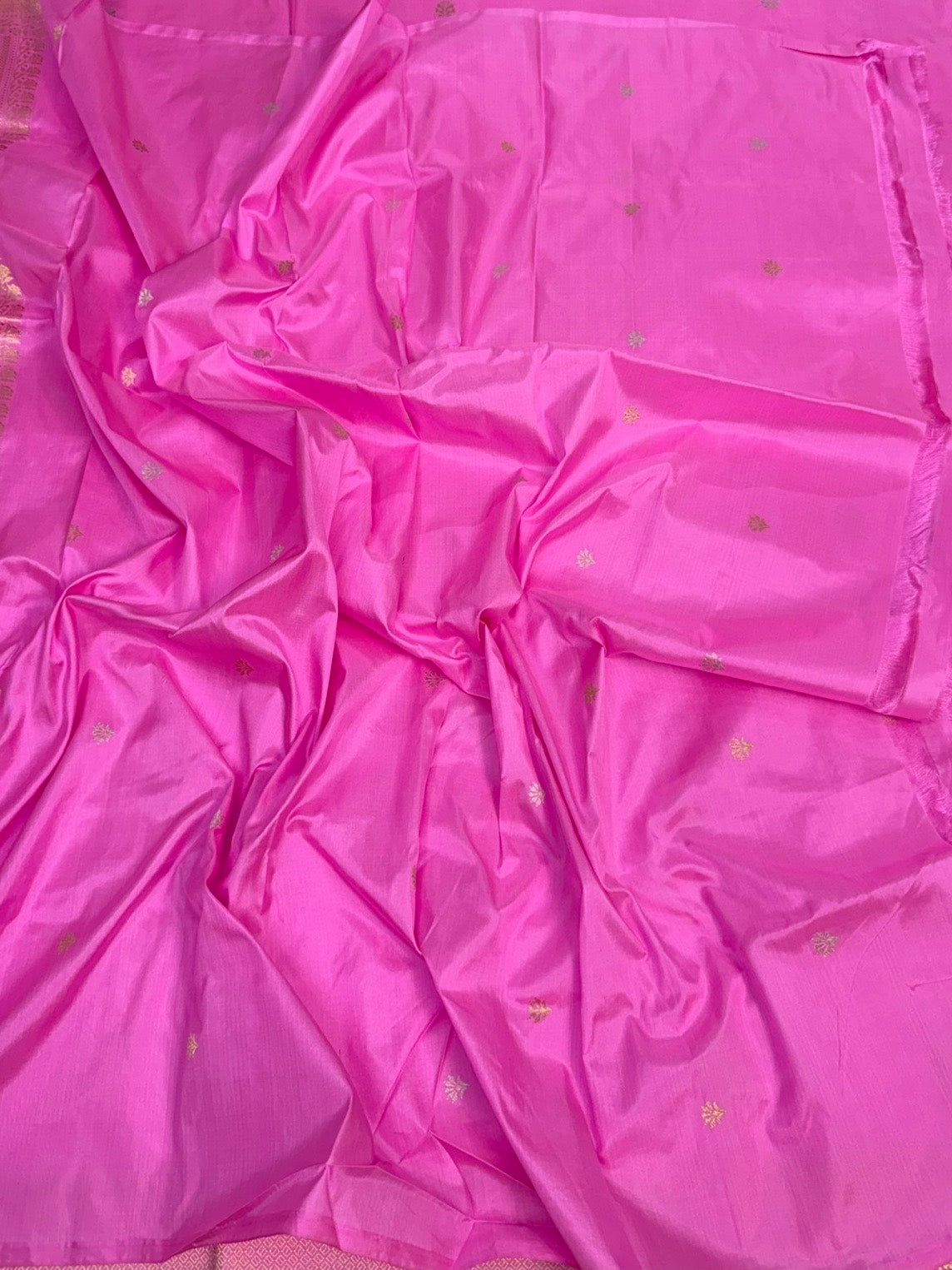 Fluorescent Pink Handwoven Banarasi Silk Saree