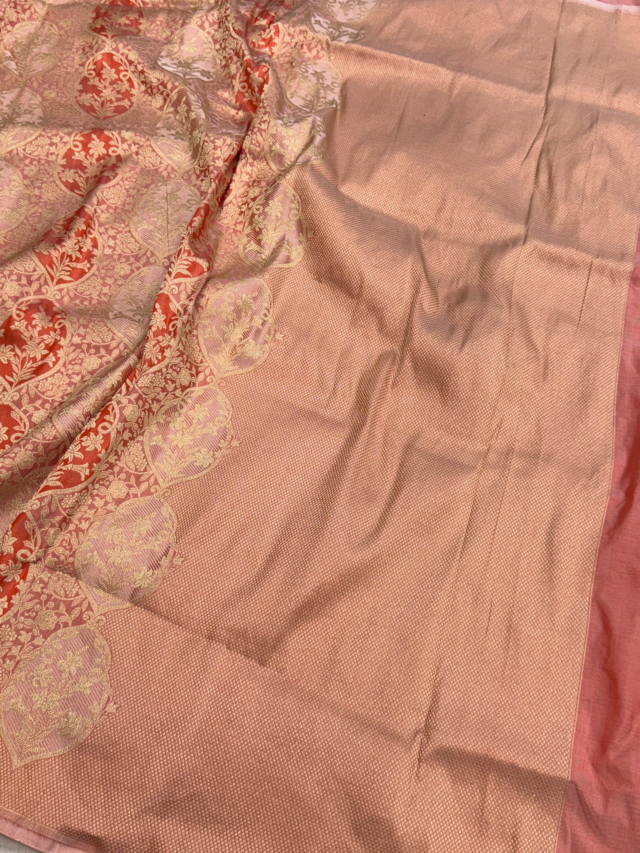 Banarasi Minakari Pure Silk Brocade Saree | 100% Pure Katan Silk Handwoven in Banaras