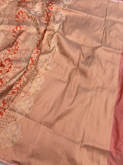 Banarasi Minakari Pure Silk Brocade Saree | 100% Pure Katan Silk Handwoven in Banaras