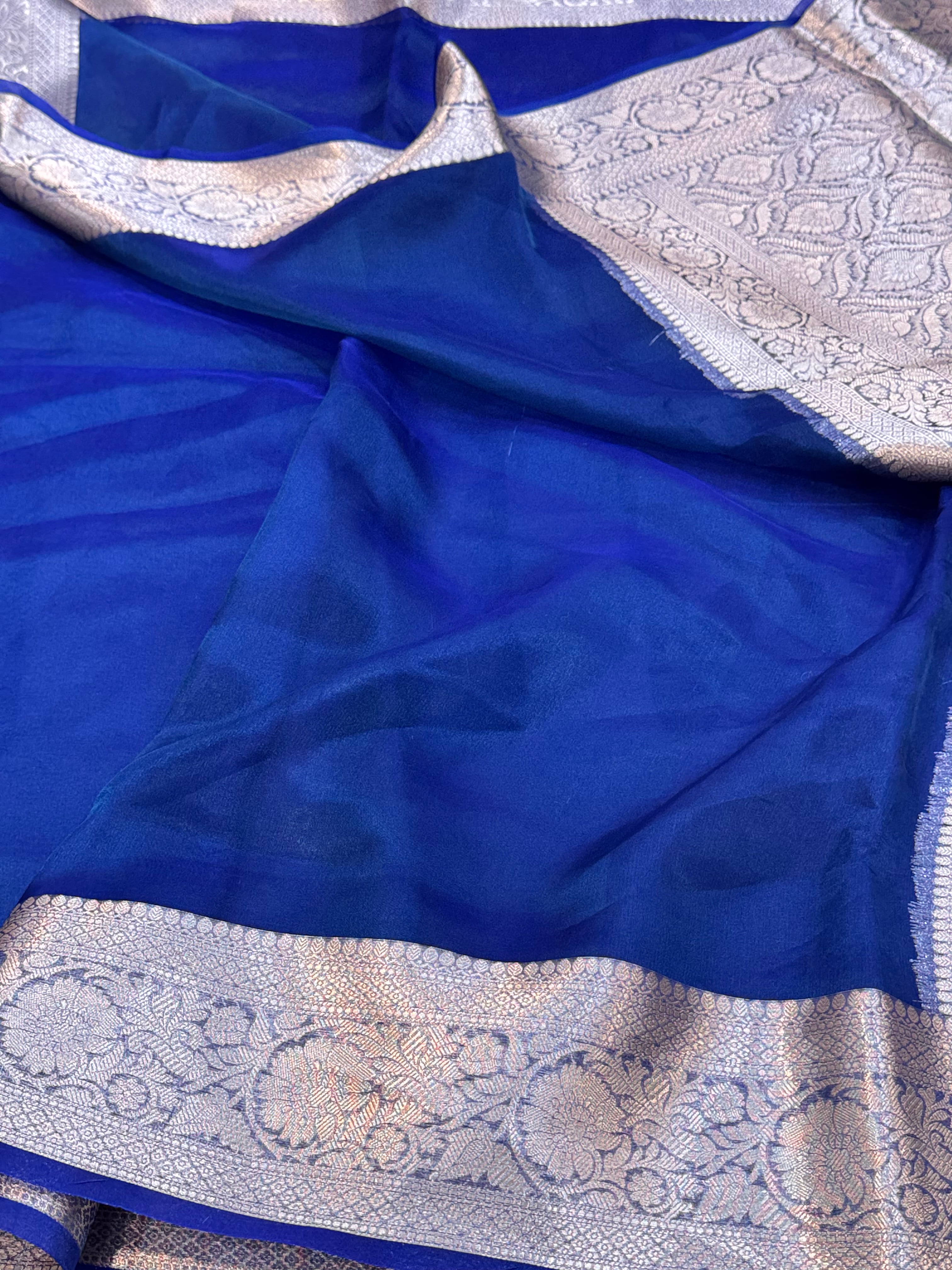 Royal Blue Pure Tissue Saree