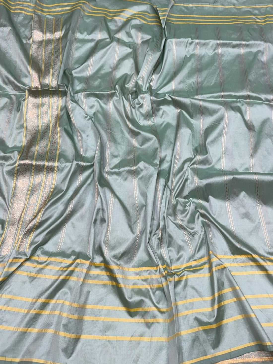 Sage Green Handwoven Pure Banarasi Silk Saree