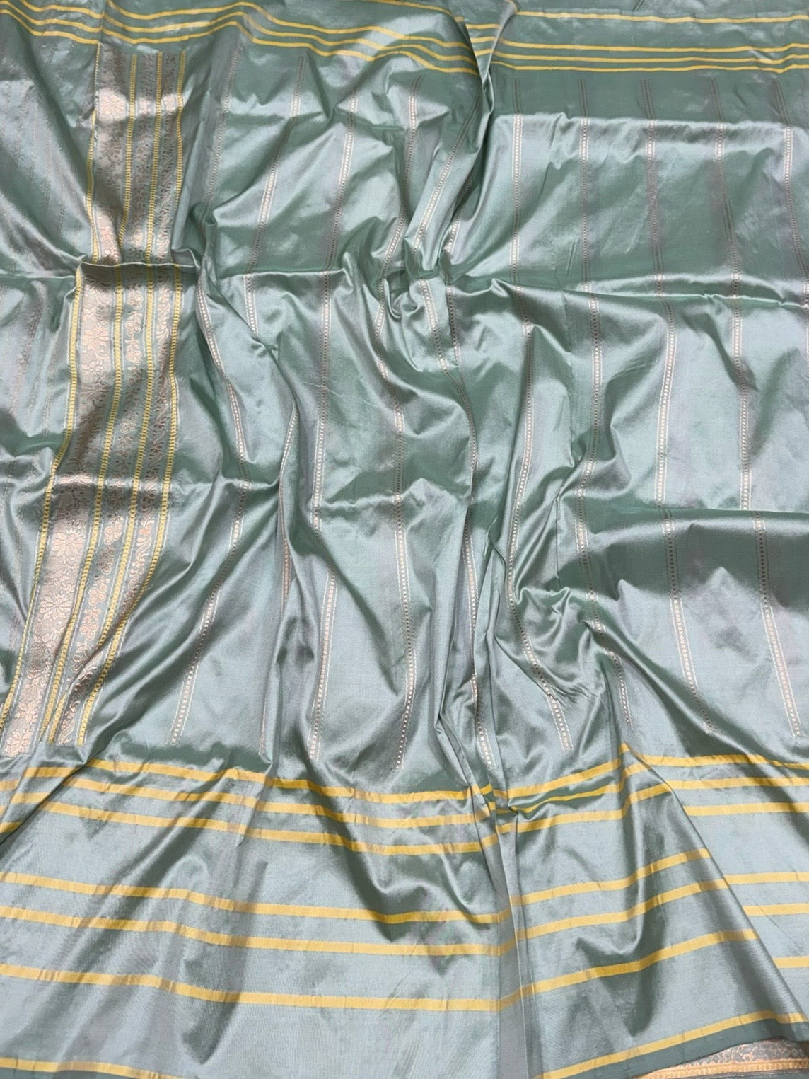 Sage Green Handwoven Pure Banarasi Silk Saree