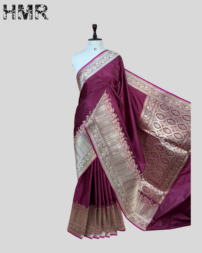 Handwoven Pure Banarasi Mashru Satin Silk Saree