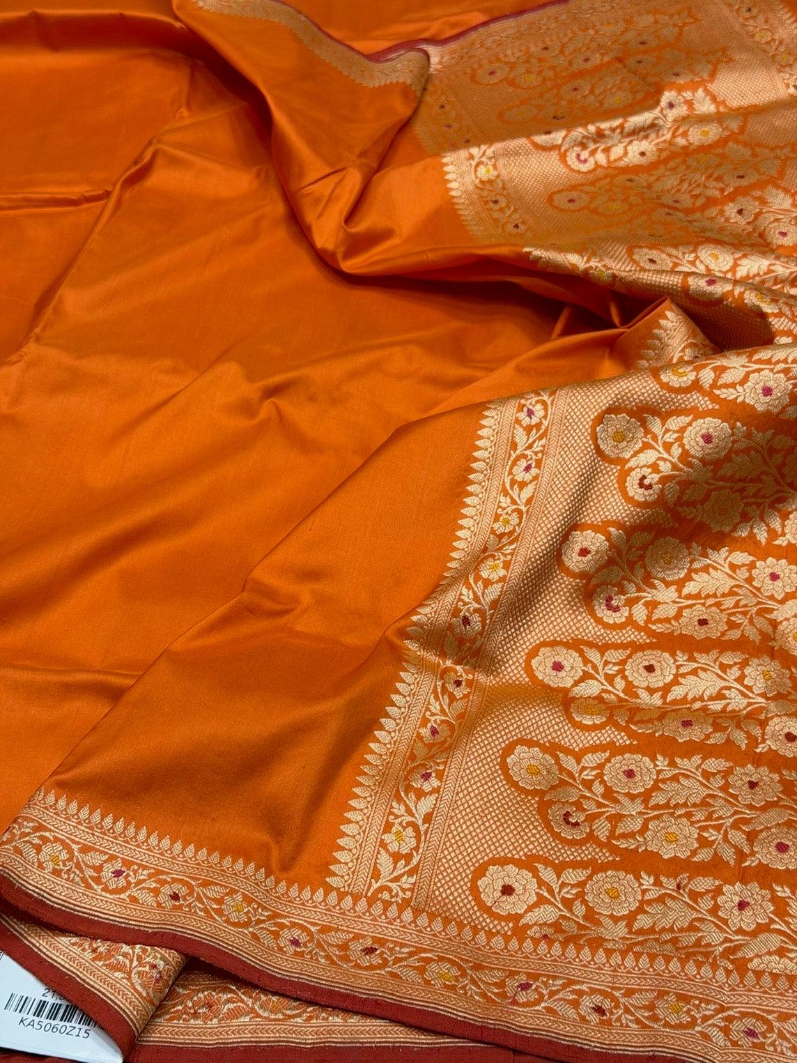 Orange Handwoven Pure Banarasi Katan Silk Saree