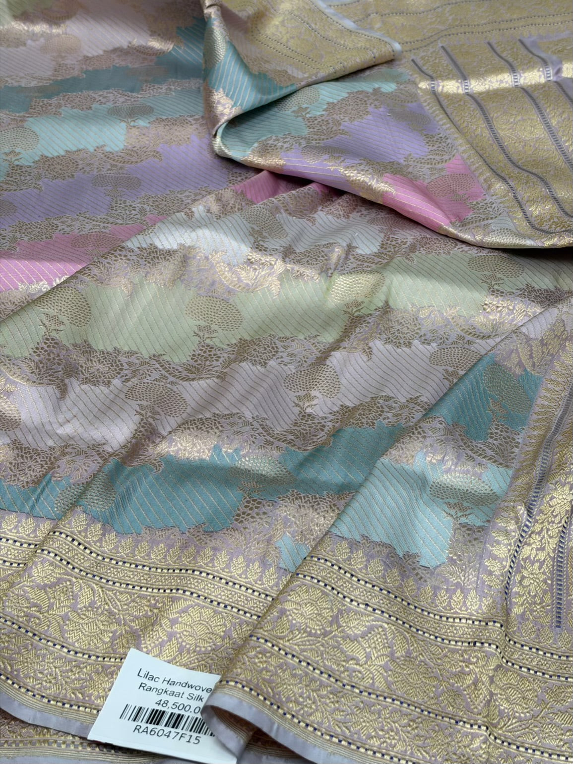 Lilac Handwoven Rangkaat Pure Banarasi Silk Saree