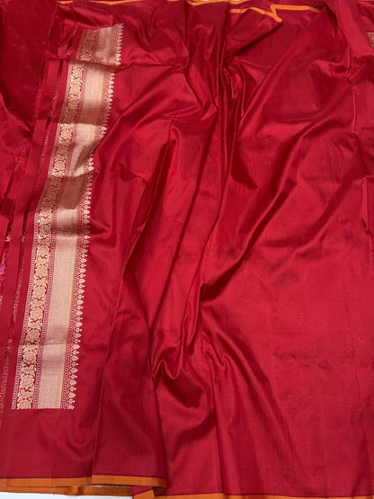 Red Handwoven Pure Banarasi Silk Saree