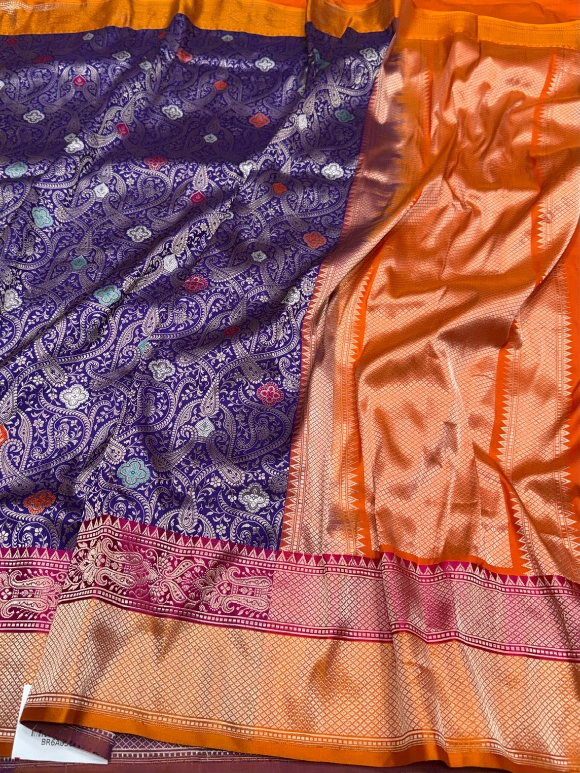 Purple Handwoven Banarasi Pure Silk Brocade Saree
