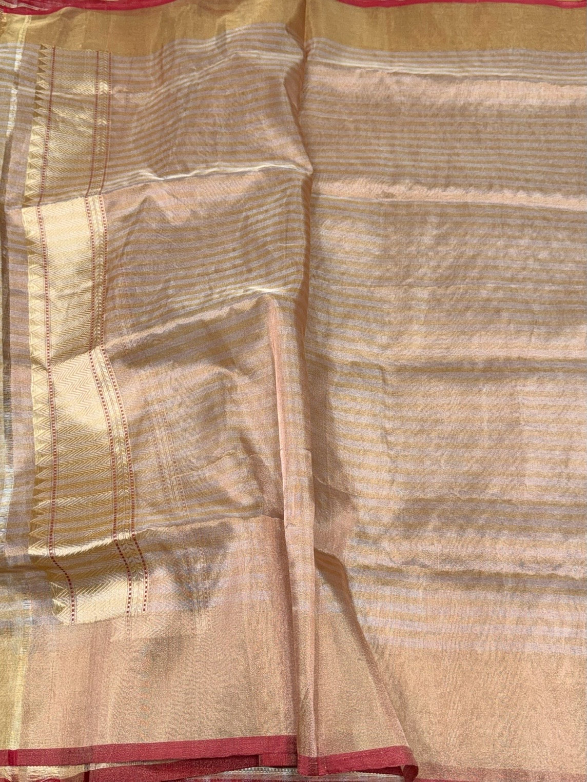 Champagne Gold Handwoven Pure Banarasi Tissue Saree