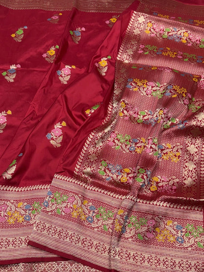 Red Handwoven Banarasi Pure Silk Saree