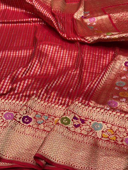 Red Handwoven Pure Banarasi Silk Saree