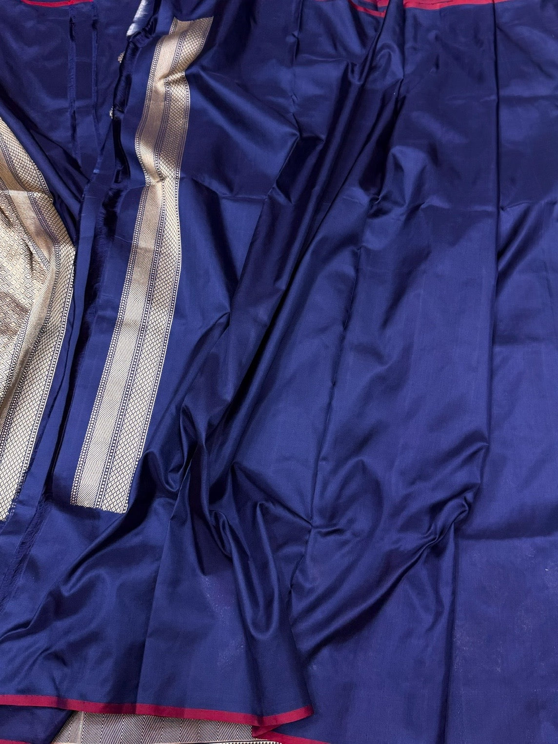 Navy Blue Handwoven Pure Banarasi Silk Saree