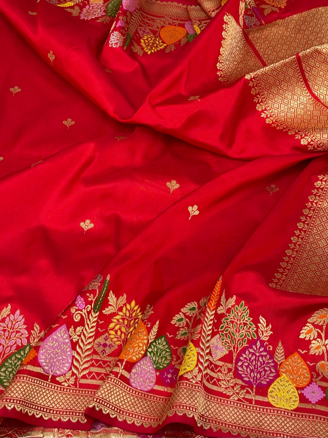 Red Handwoven Pure Banarasi Ektara Silk Saree