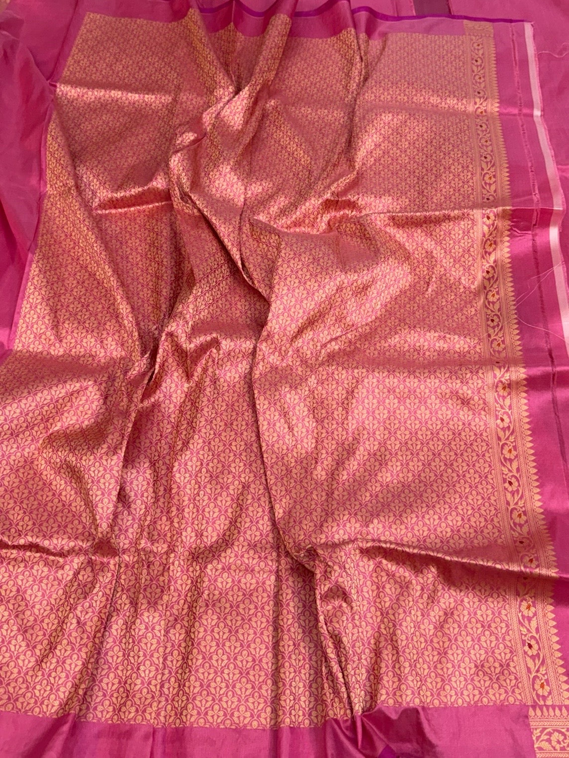 Gajiri Pink Handwoven Pure Banarasi Katan Silk Saree