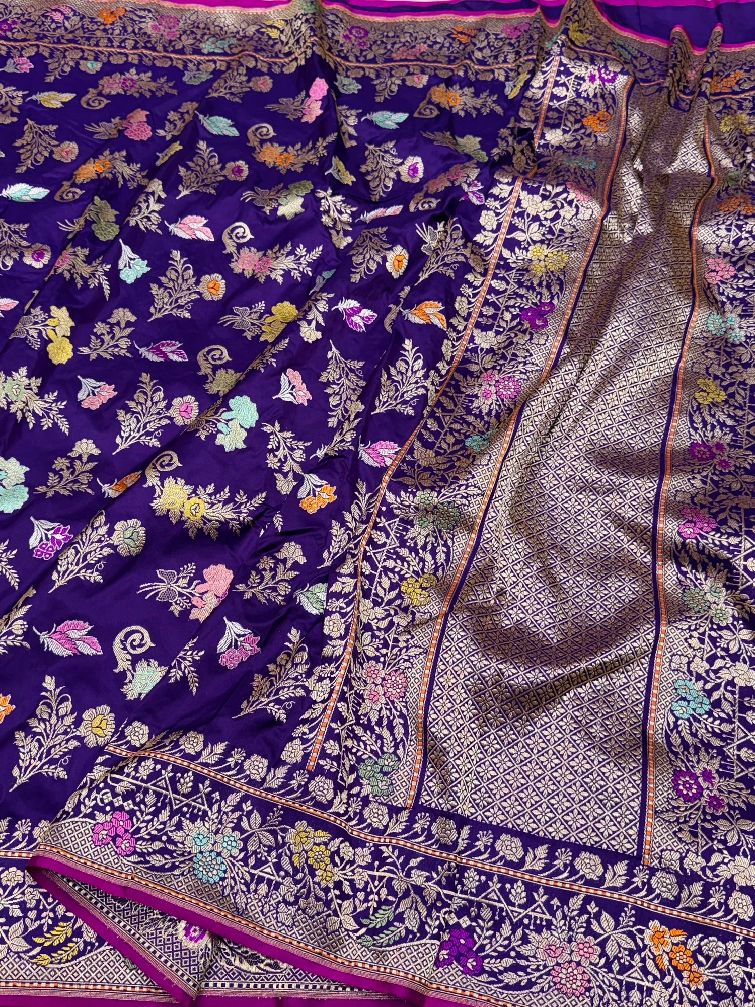 Purple Handwoven Banarasi Pure Silk Saree