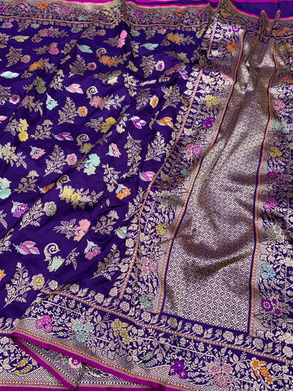 Purple Handwoven Banarasi Pure Silk Saree