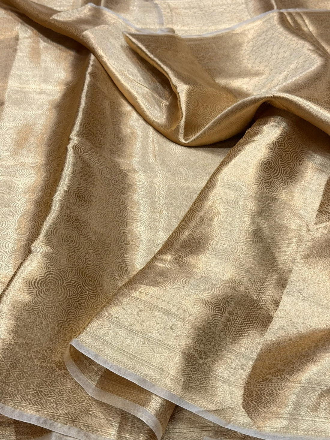 Gold Banarasi Pure Tissue Brocade Silk Saree – Festive &amp; Wedding Saree