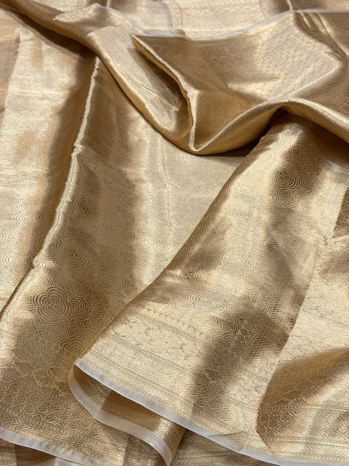 Gold Banarasi Pure Tissue Brocade Silk Saree – Festive &amp; Wedding Saree