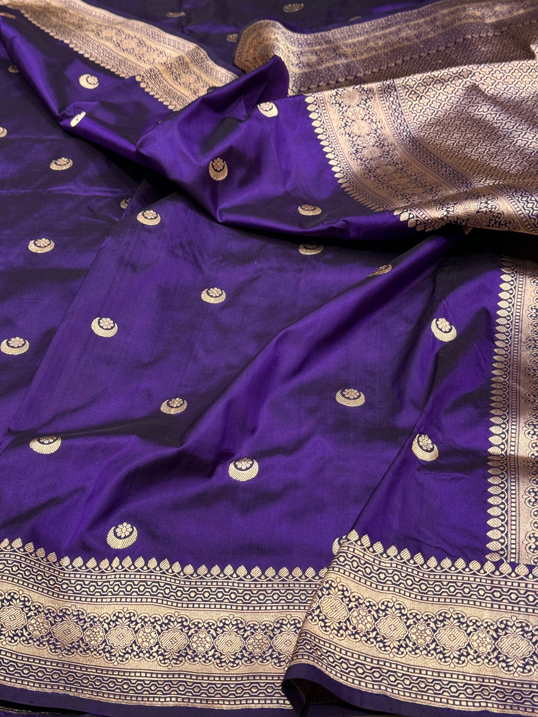 Purple Handwoven Banarasi Silk Saree