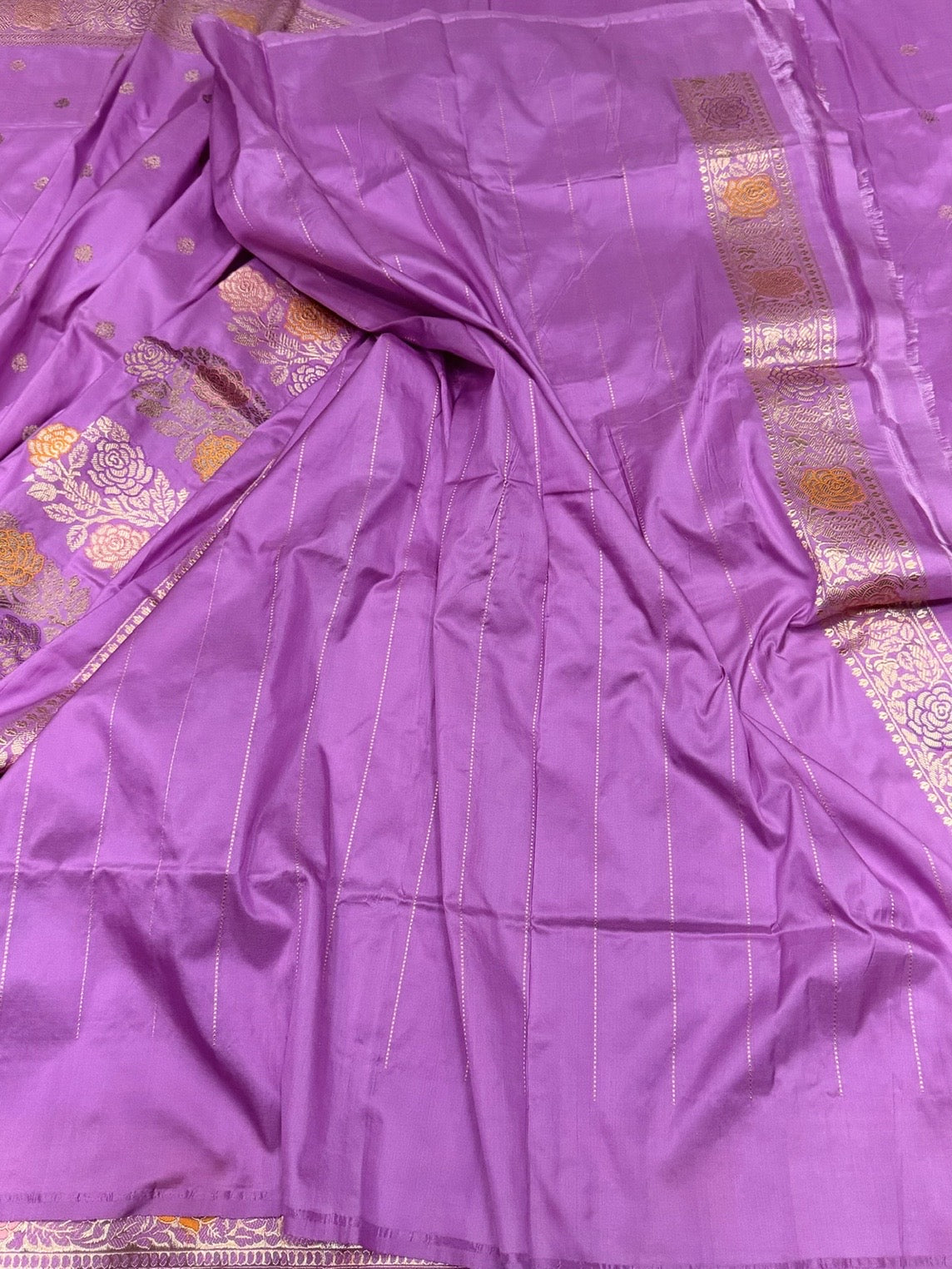 Lavender Handwoven Pure Banarasi Silk Saree