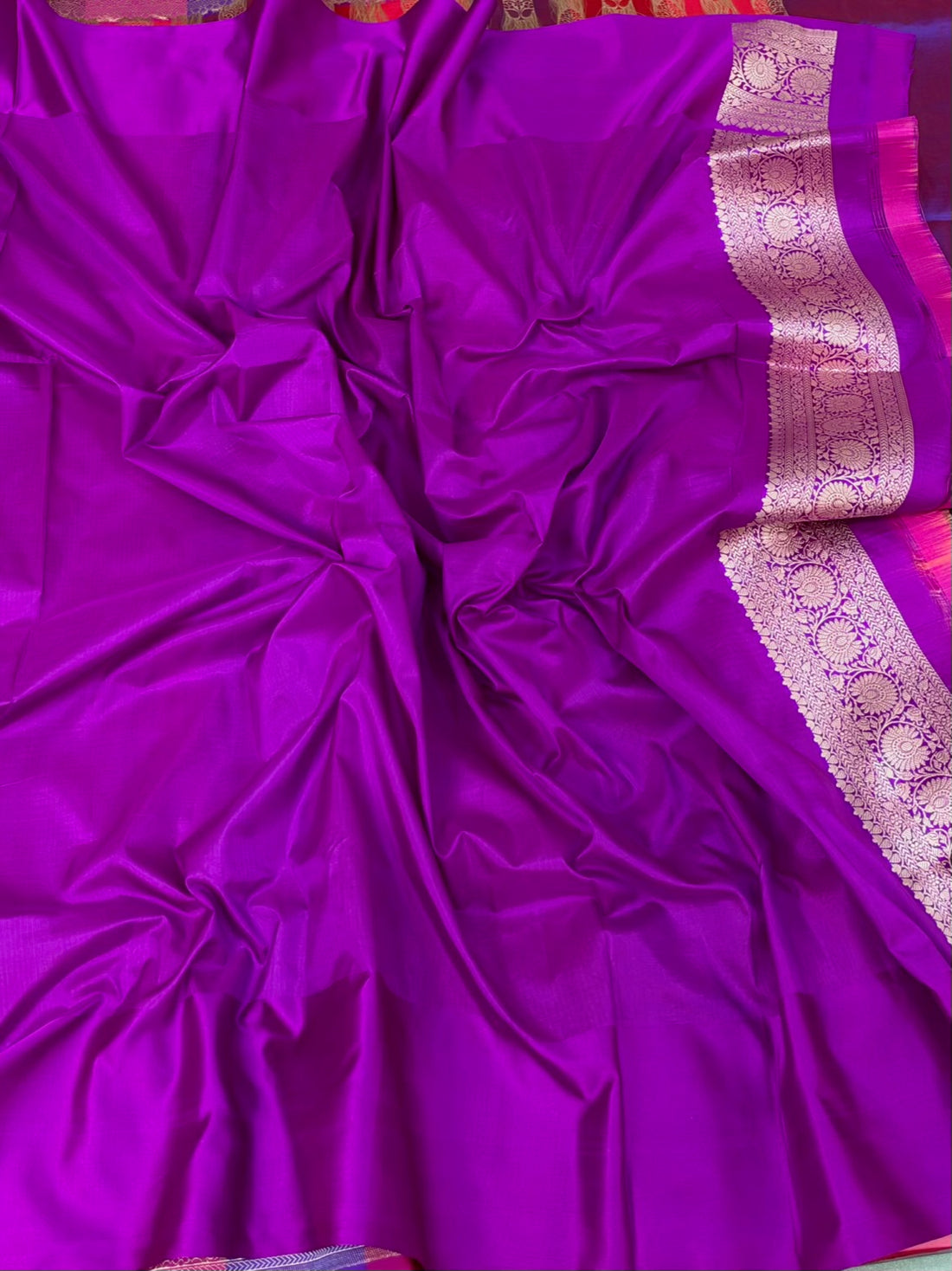 Purple Banarasi Pure Silk Rangkaat  Saree