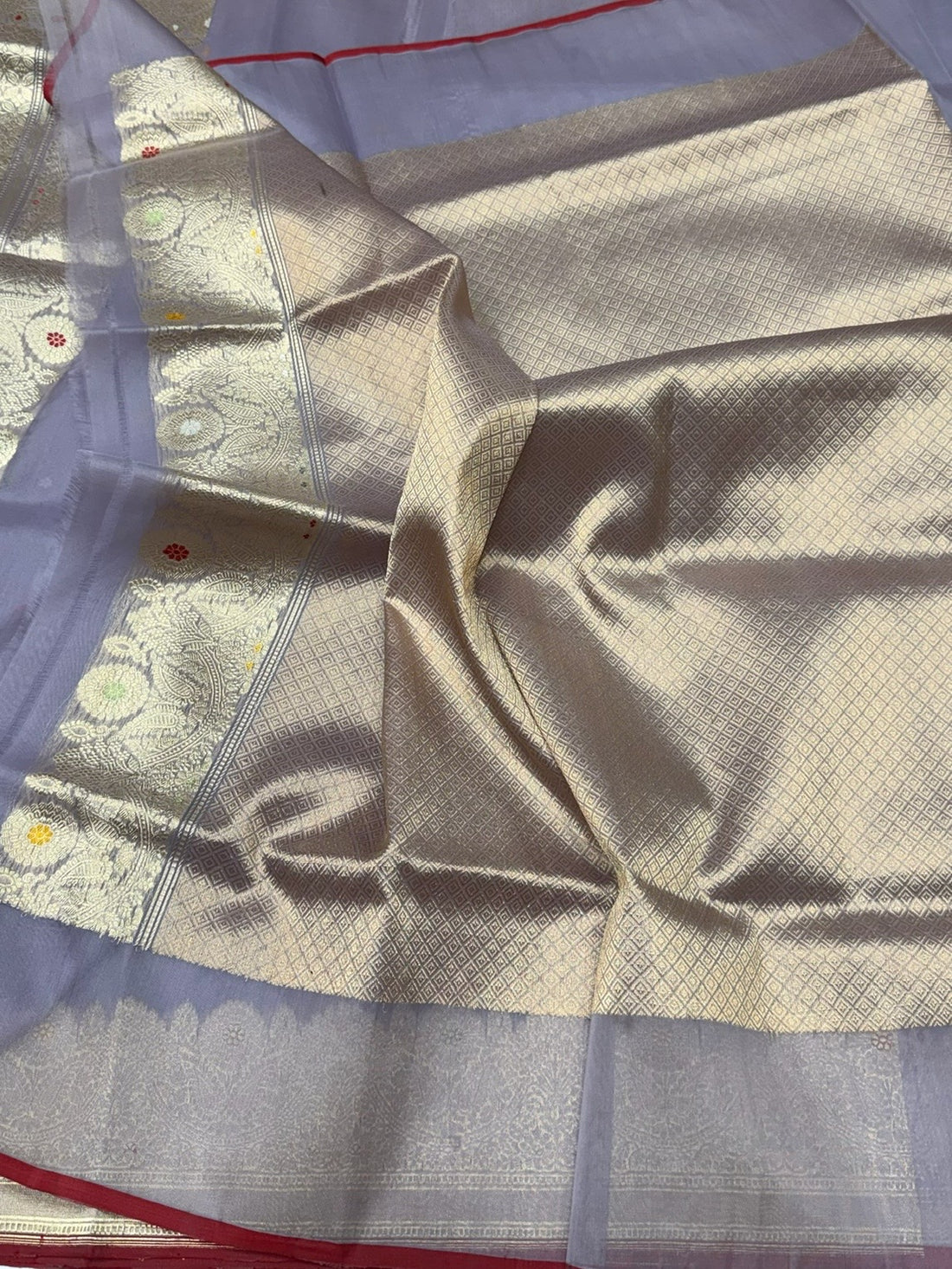 Dusty Lavender Handwoven Pure Organza Silk Saree