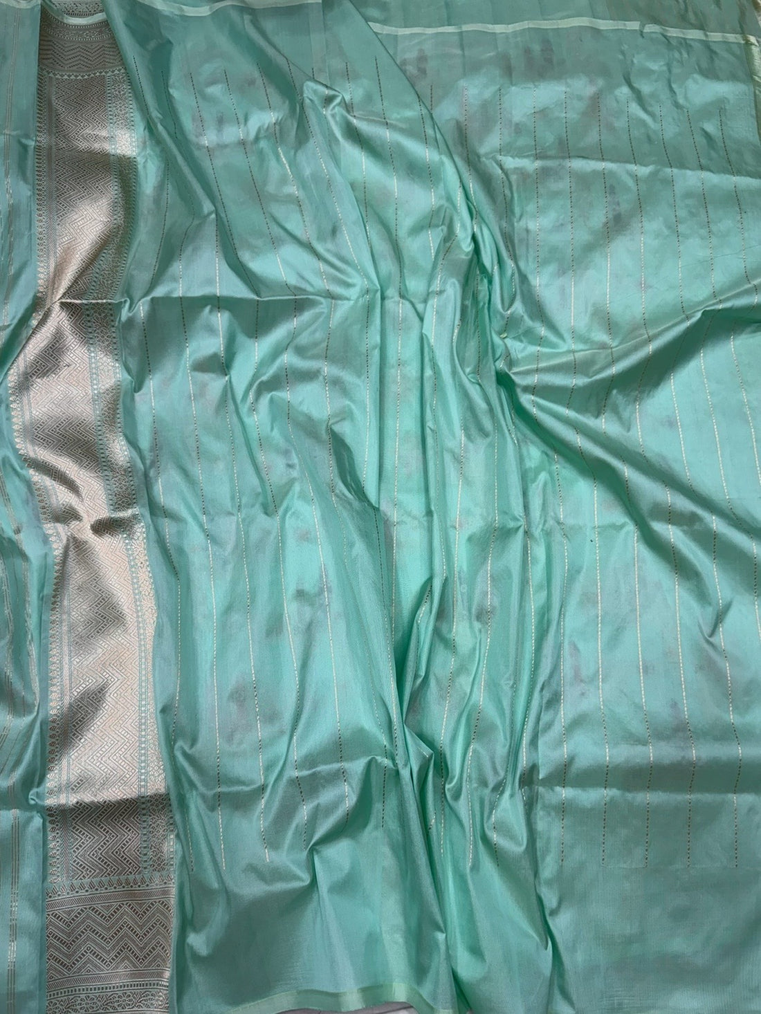 Sea Blue Handwoven Pure Banarasi Silk Saree