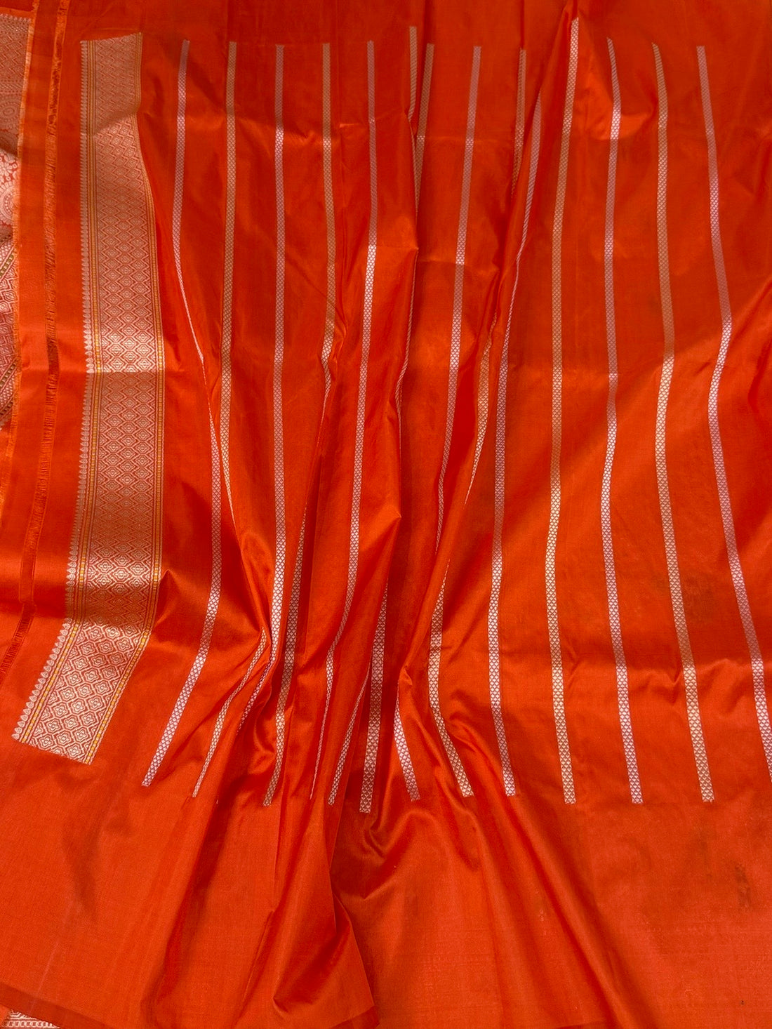 Orange Handwoven Pure Banarasi Katan Silk Saree