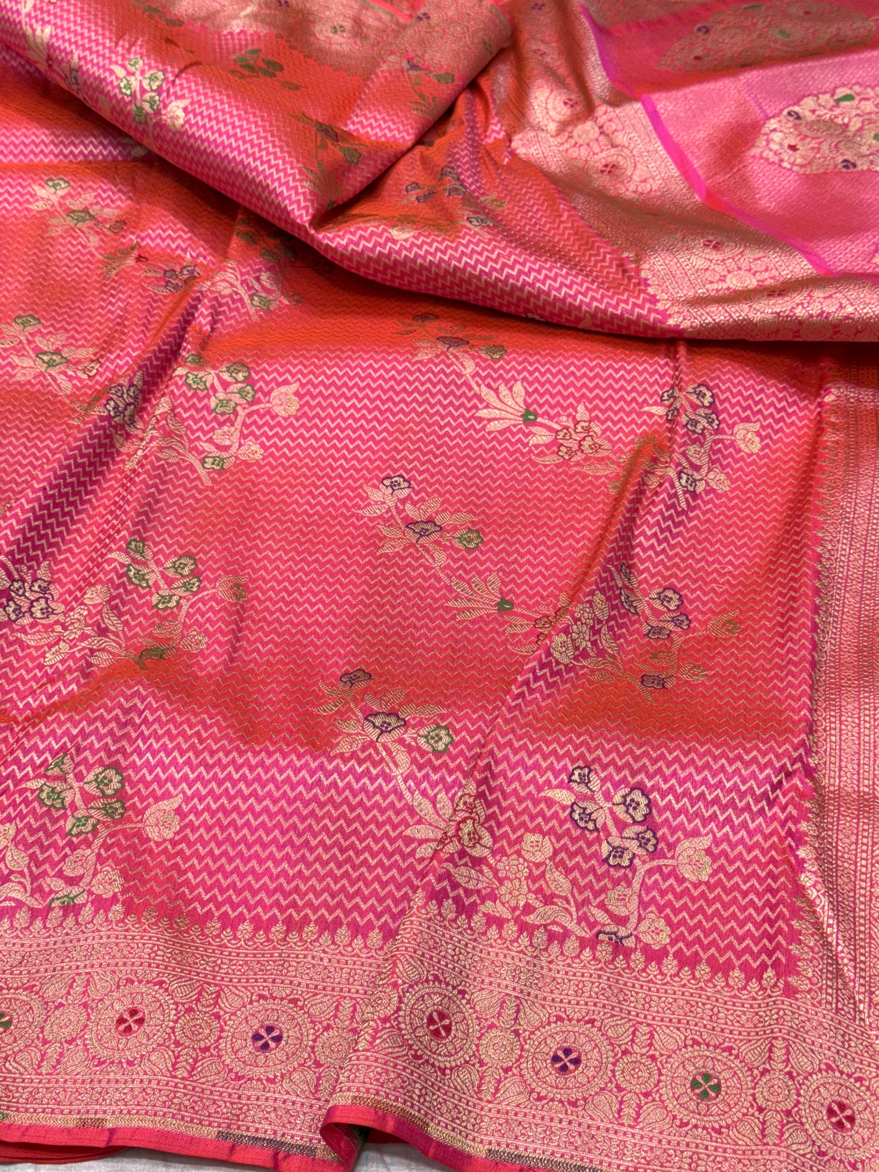 Banarasi Minakari Pure Katan Silk Brocade Saree